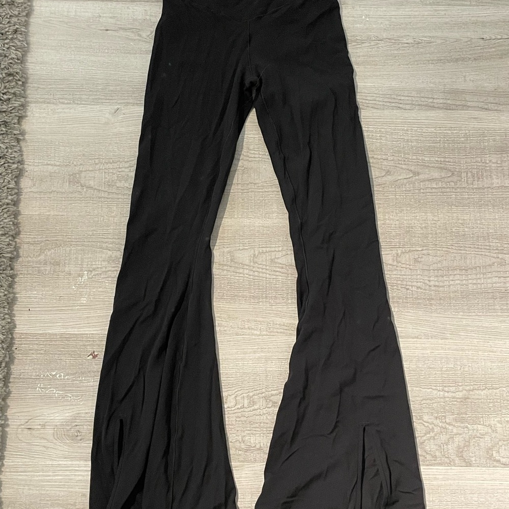 Aerie Offline Black Flared Slit Leggings